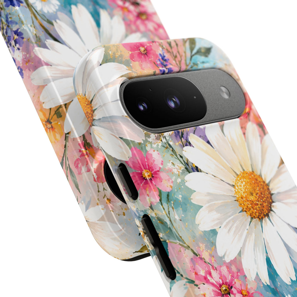 Floral Daisy Phone Case — Watercolor Daisies Protective Tough Case