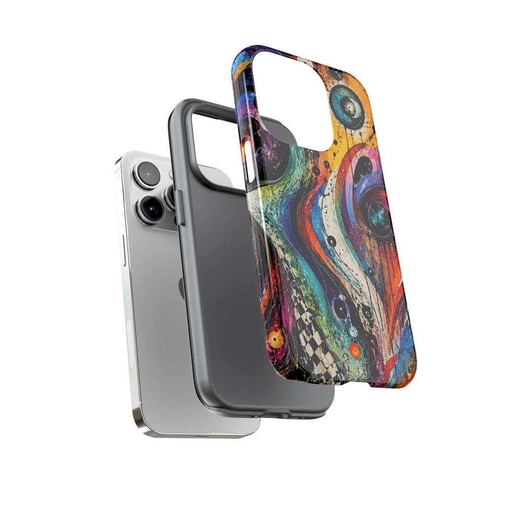 Abstract Cosmic Swirl Phone Case — Colorful Artistic iPhone Tough Case