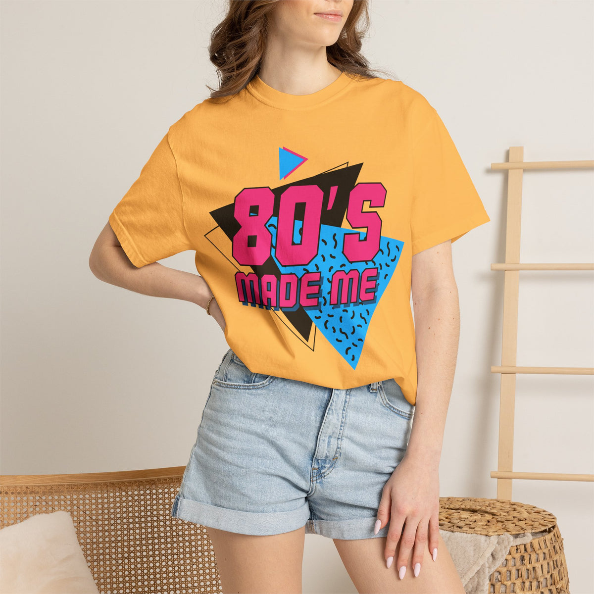 80's Made Me T-shirt | Retro 80s Neon Geometric Tee