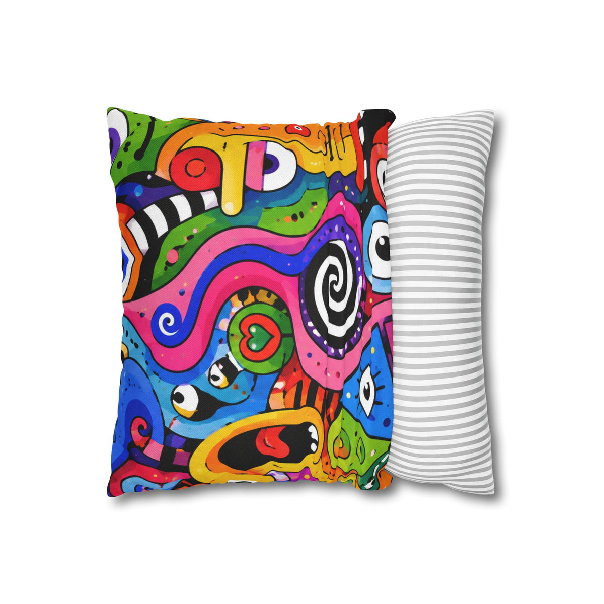 Colorful Abstract Doodle Pillowcase | Spun Polyester Square Pillowcase
