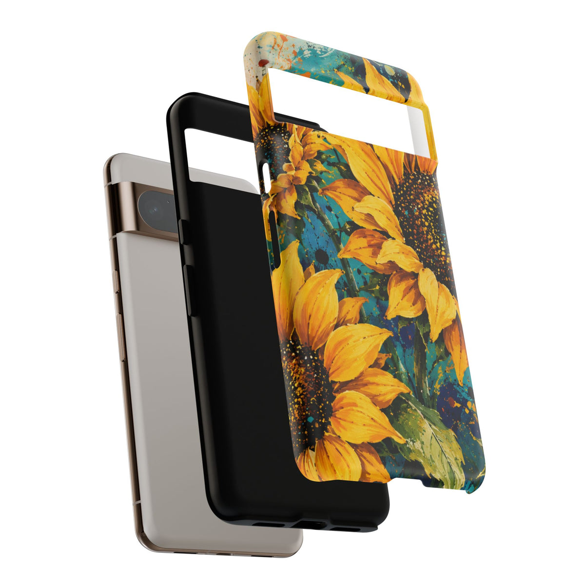 Sunflower Art Phone Case — Vibrant Yellow Floral Tough Case