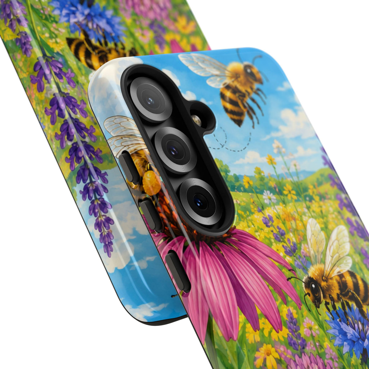 Bee Meadow Phone Case — Floral Honeybee Protective Cover