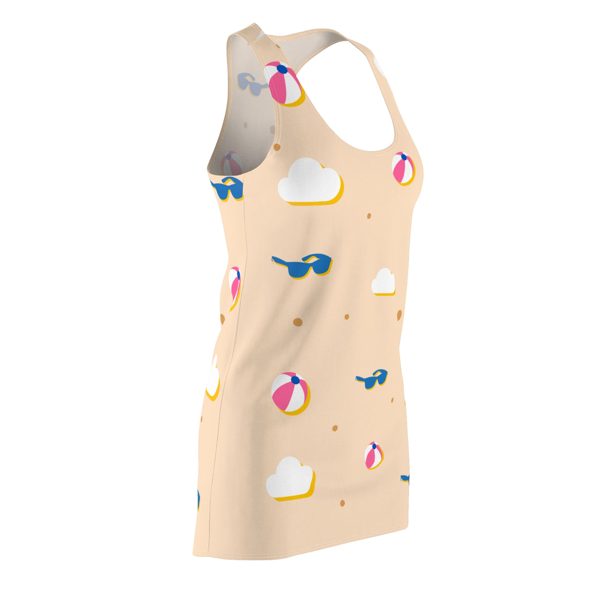 Beach Ball and Sunglasses Pattern Racerback Dress | Summer Print