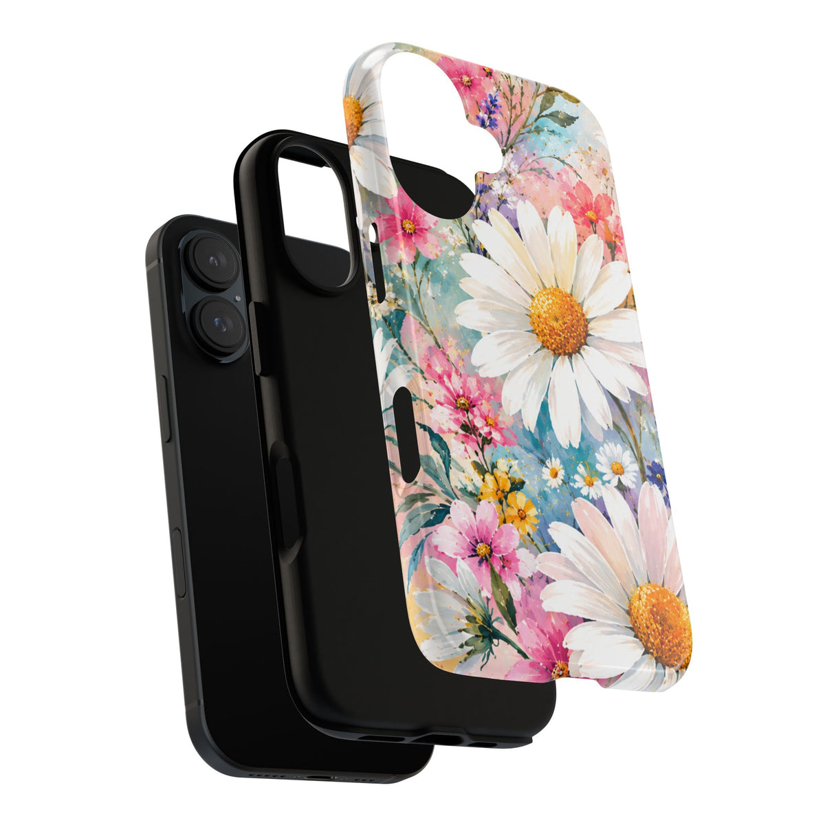 Floral Daisy Phone Case — Watercolor Daisies Protective Tough Case