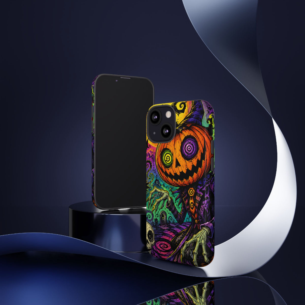 Halloween Pumpkin Skull Phone Case — Psychedelic Jack-o'-Lantern Tough Case