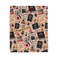 True Crime Velveteen Plush Blanket — Cozy Detective Pattern with "True Crime" Text
