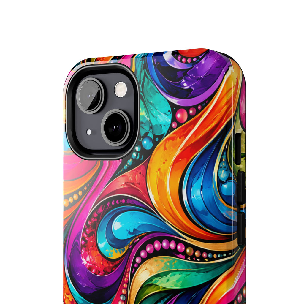 Colorful Swirl Tough Phone Case — Vibrant Abstract Protective Cover