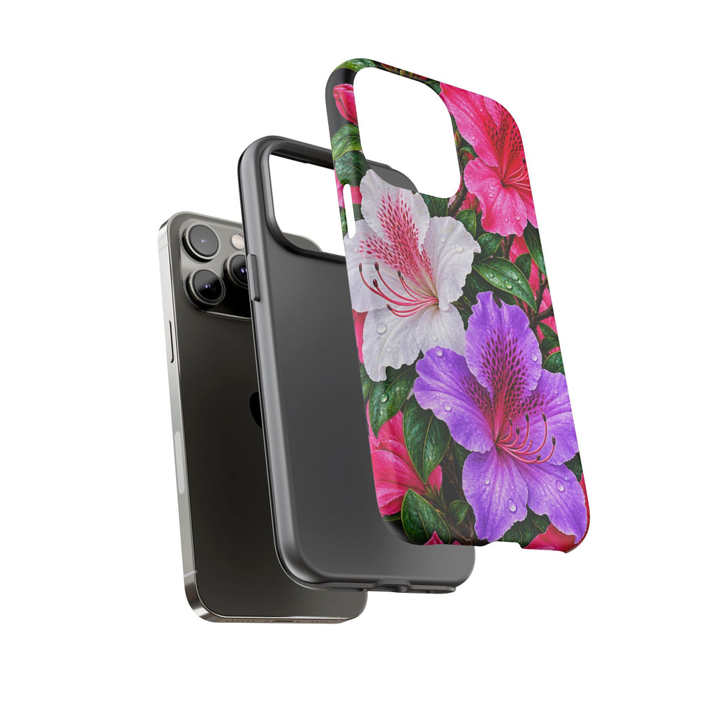 Floral Azalea Phone Case — Vibrant Pink & Purple Blossom Protection