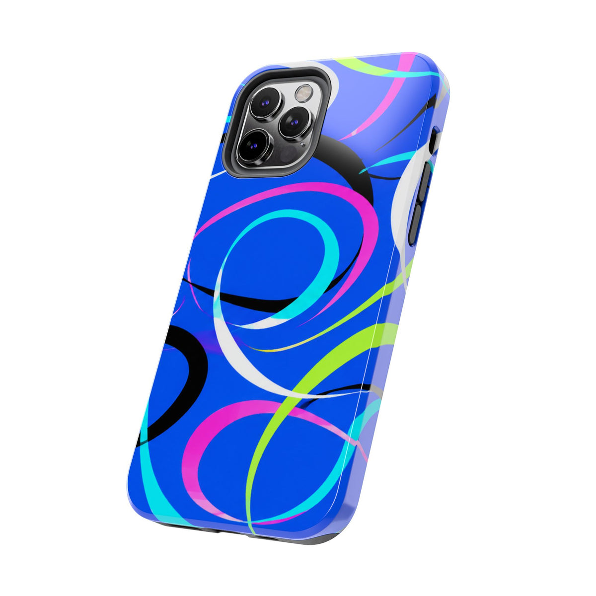 Tough Phone Case — Blue Abstract Swirl Protective Cover