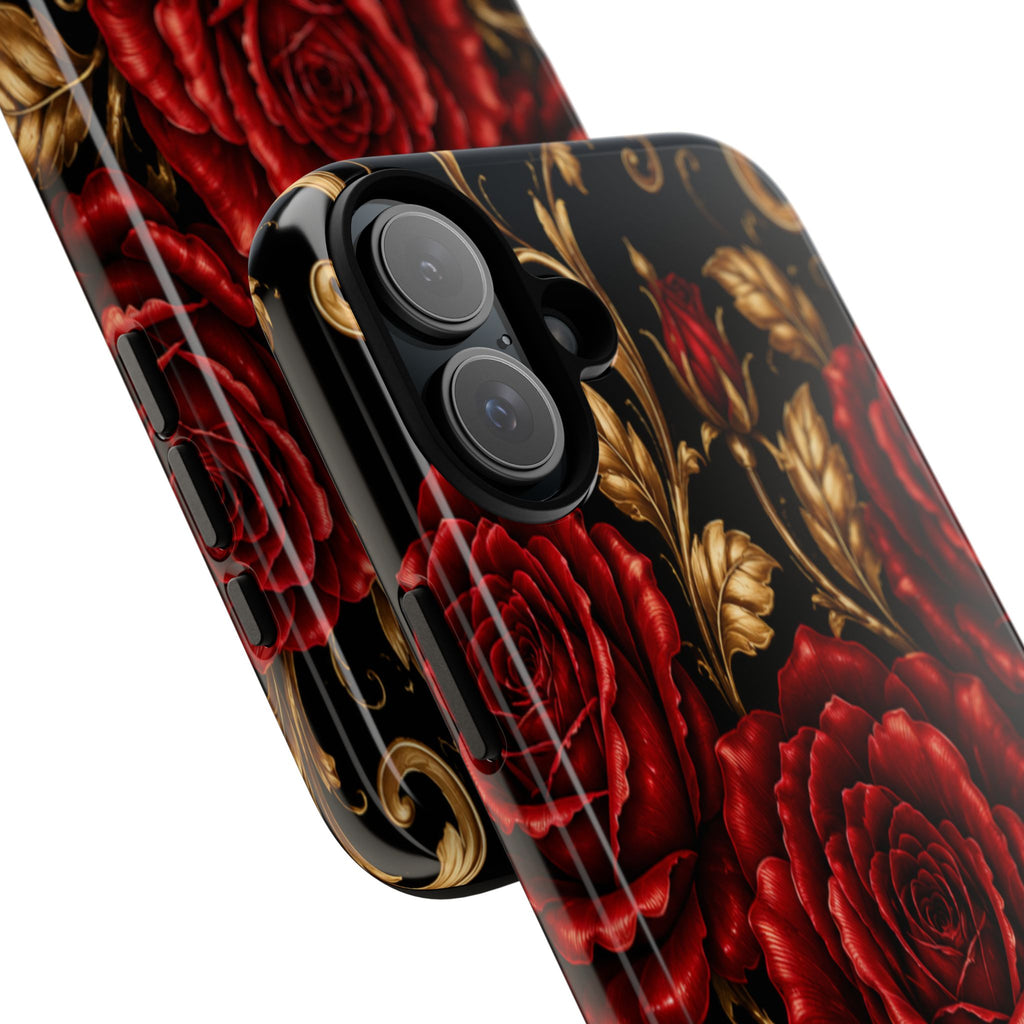Tough Cases — Vintage Red Rose Floral Phone Case