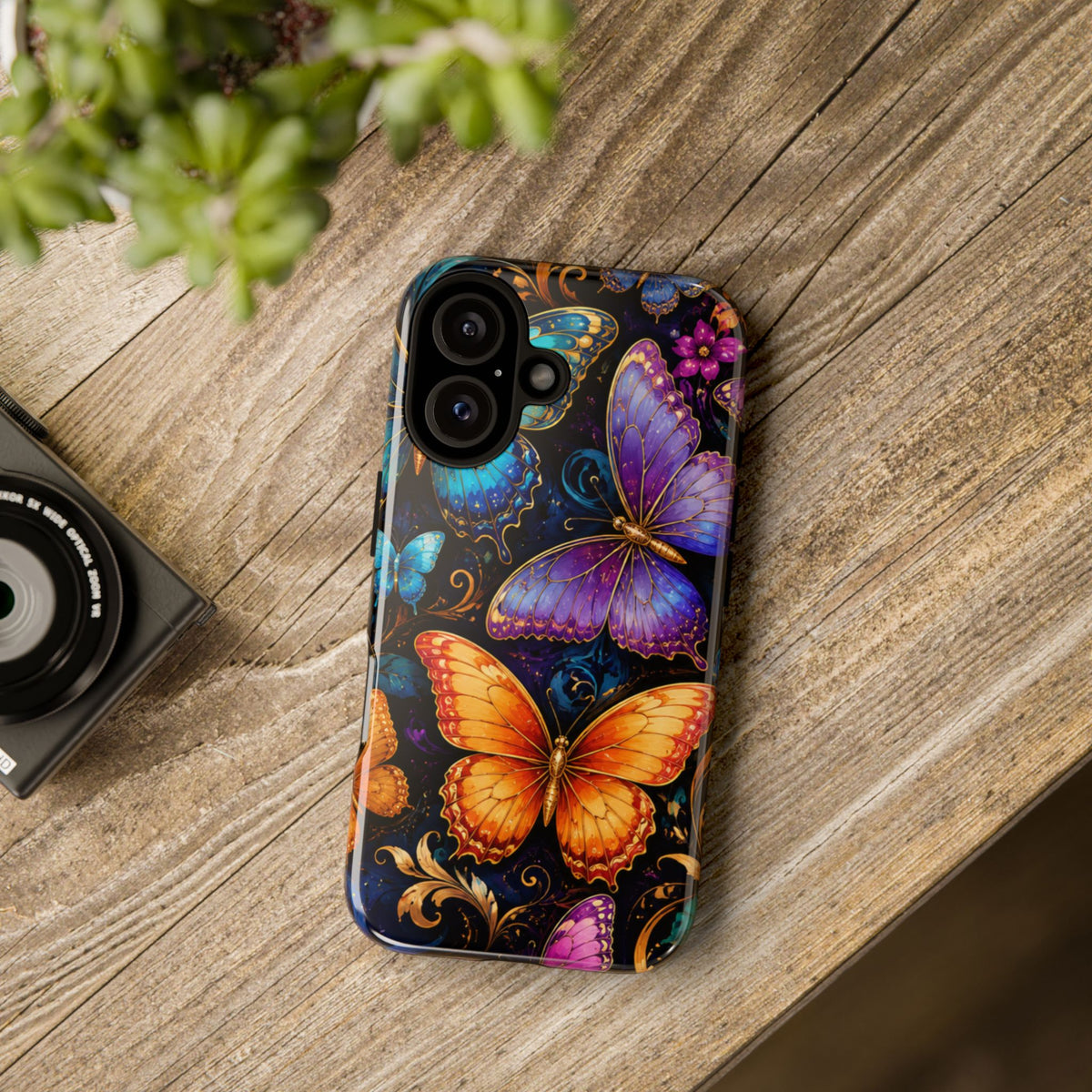 Butterfly Tough Phone Case — Colorful Floral Butterflies Protective Cover