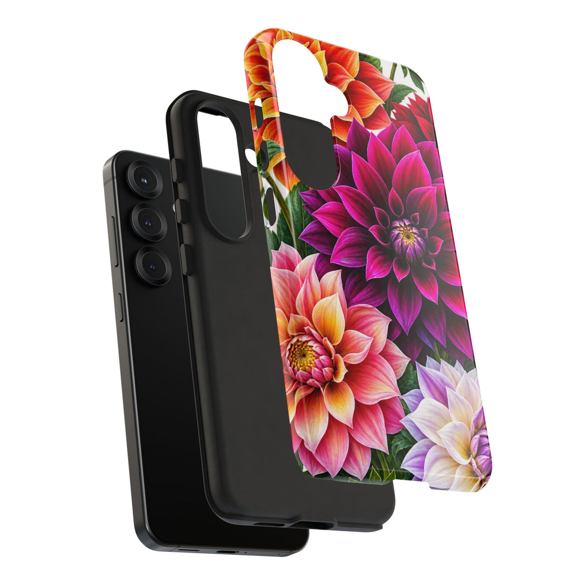 Floral Dahlia Tough Phone Case — Vibrant Protective Floral Phone Cover