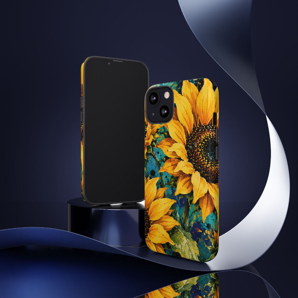 Sunflower Art Phone Case — Vibrant Yellow Floral Tough Case