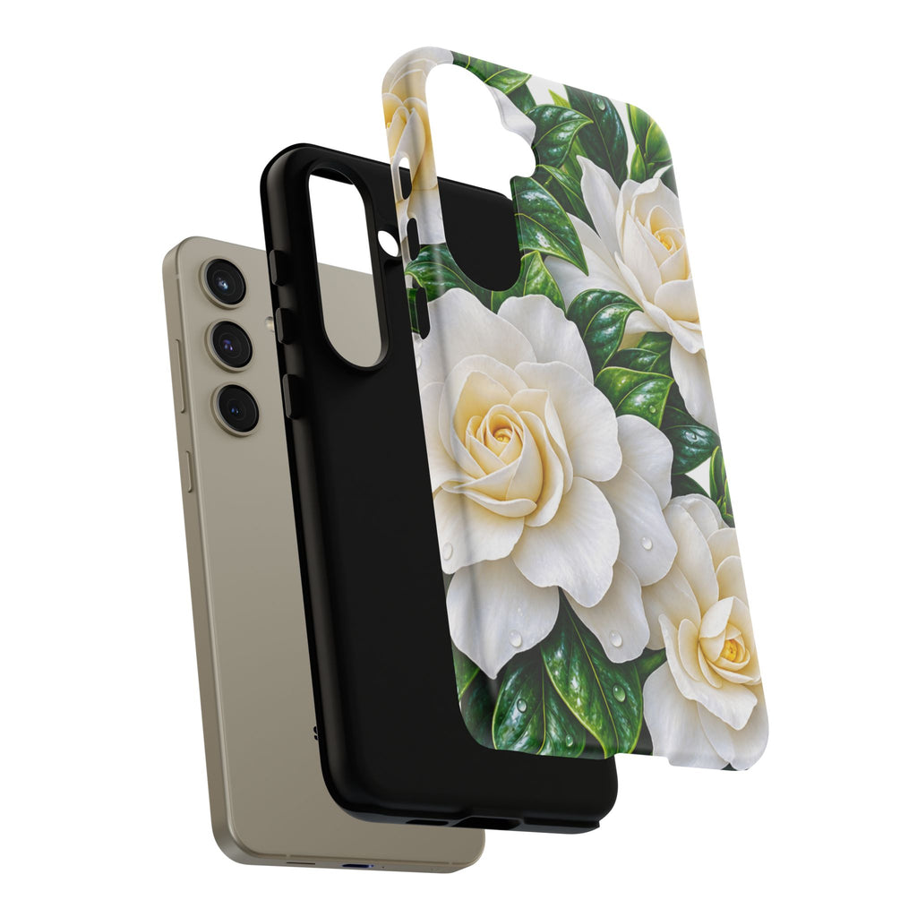 Floral Camellia Tough Case — White Gardenia Phone Cover