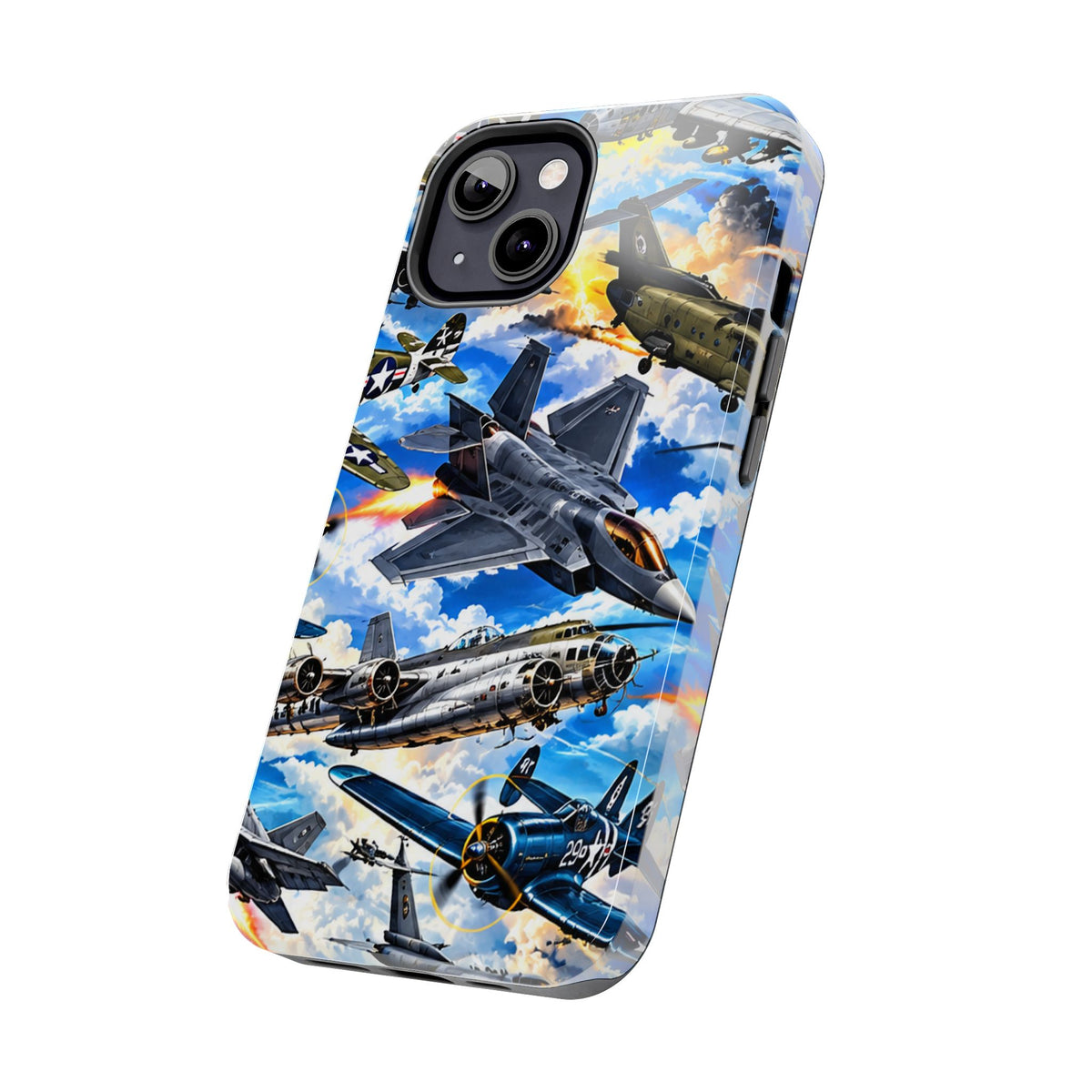 Military Aircraft Tough Phone Case – Vintage & Modern Jet Fighter Print