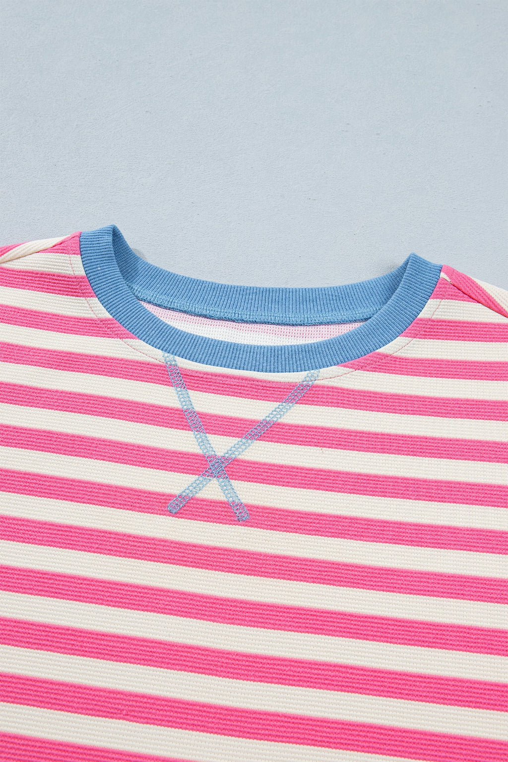 Stripe Contrast Patchwork Short Sleeve Tee
