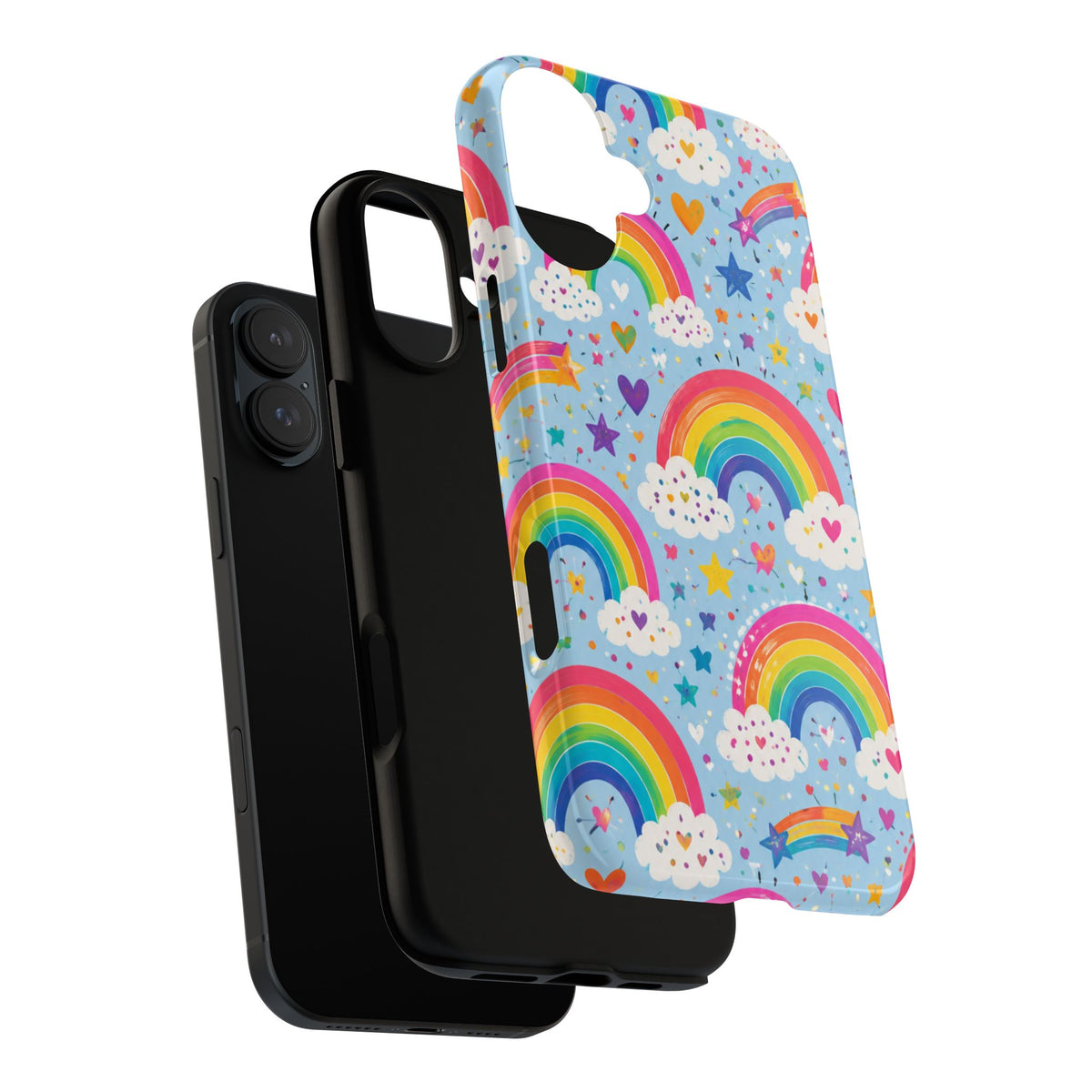 Rainbow Clouds Phone Case — Cute Pastel Rainbow Pattern Tough Case