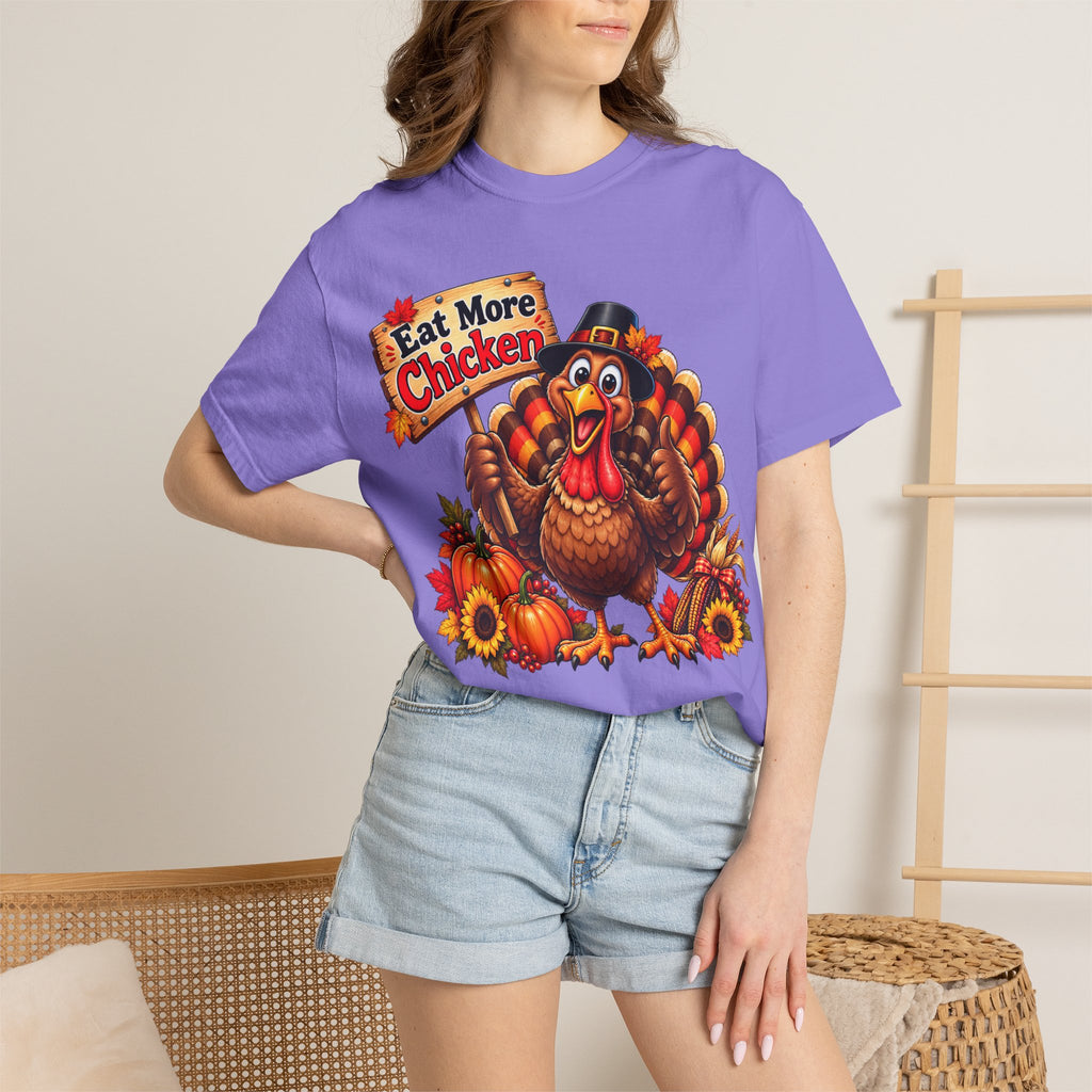 Thanksgiving 'Eat More Chicken' Turkey Tee — Funny Holiday Turkey T-Shirt