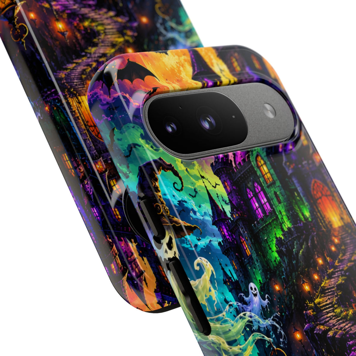Halloween Haunted Castle Phone Case — Spooky Pumpkin & Ghost Tough Case