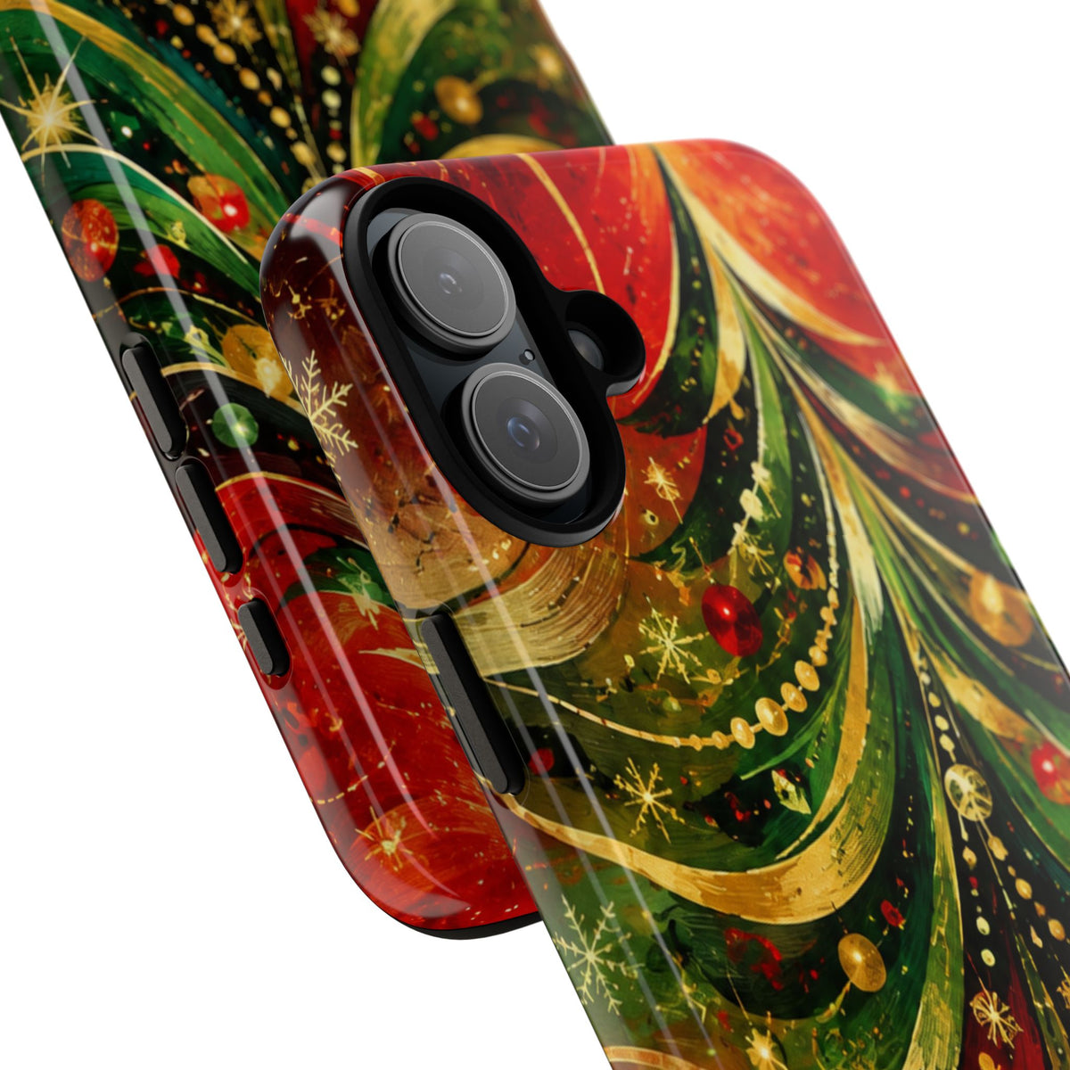 Christmas Tree Tough Phone Case — Festive Red & Green Holiday Phone Cover