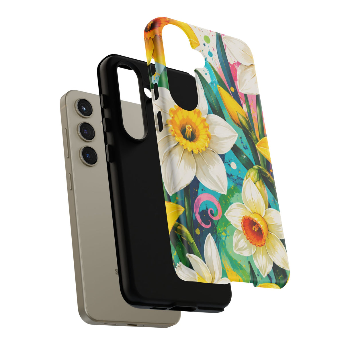 Daffodil Floral Phone Case — Bright Spring Garden Protective Cover