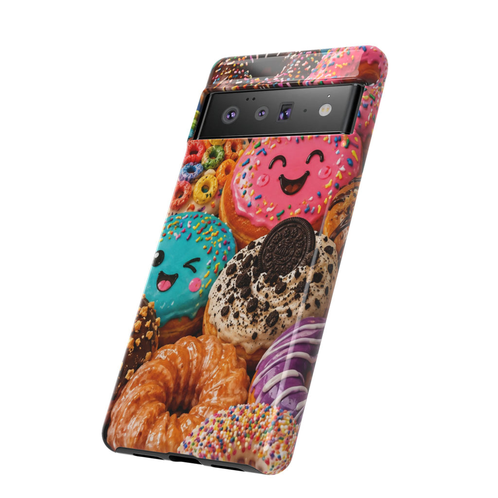 Donut Smile Tough Phone Case — Cute Colorful Desserts Protective Cover