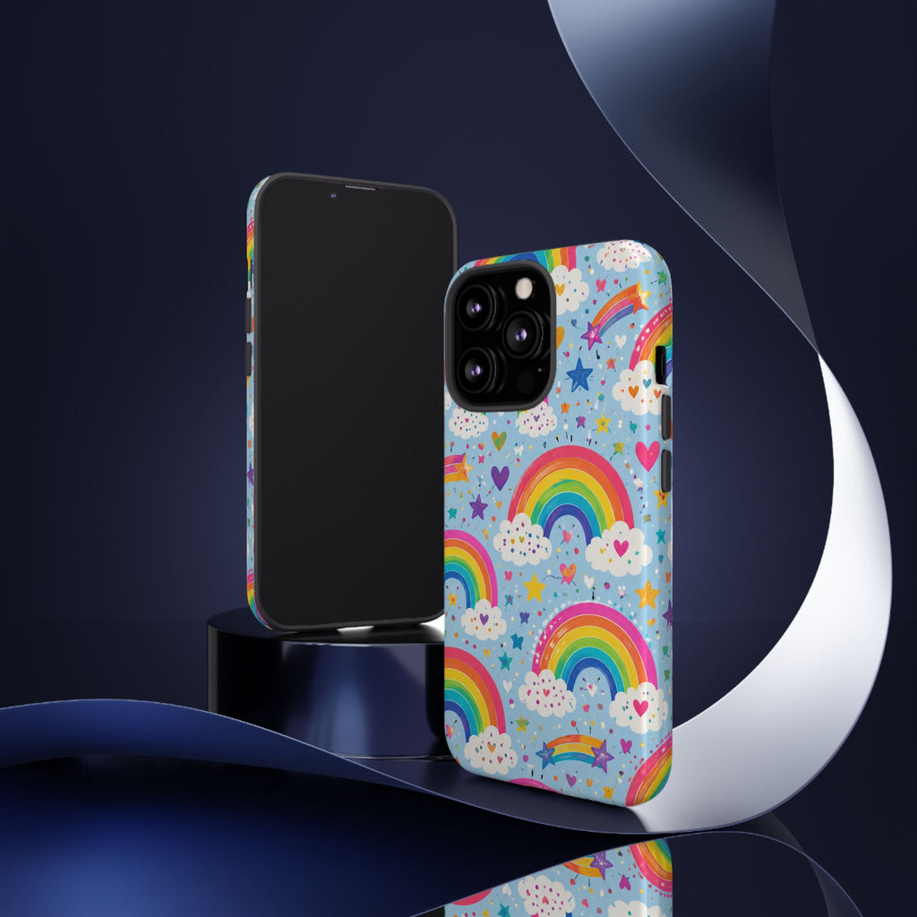 Rainbow Clouds Phone Case — Cute Pastel Rainbow Pattern Tough Case