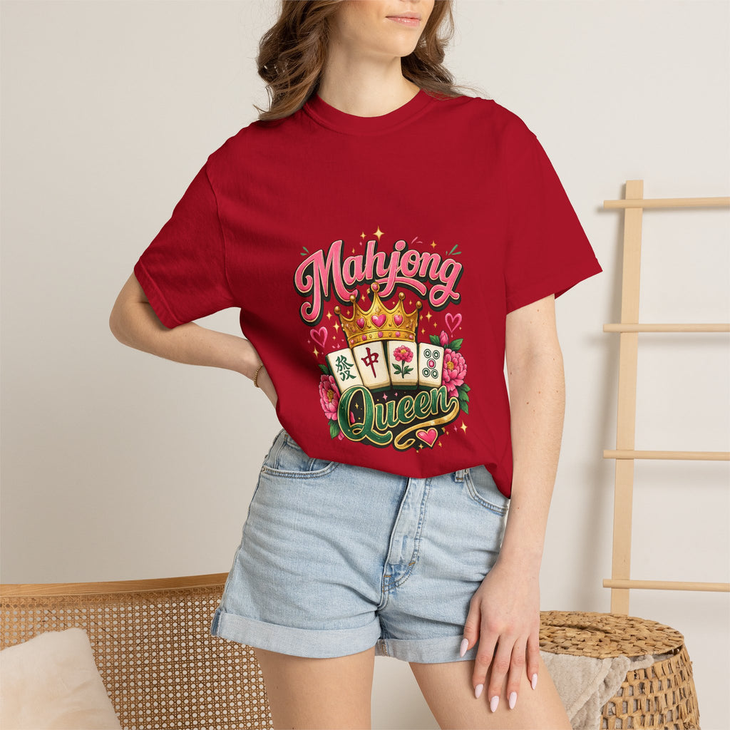 Mahjong Queen T-shirt | Mahjong Tiles Floral Design