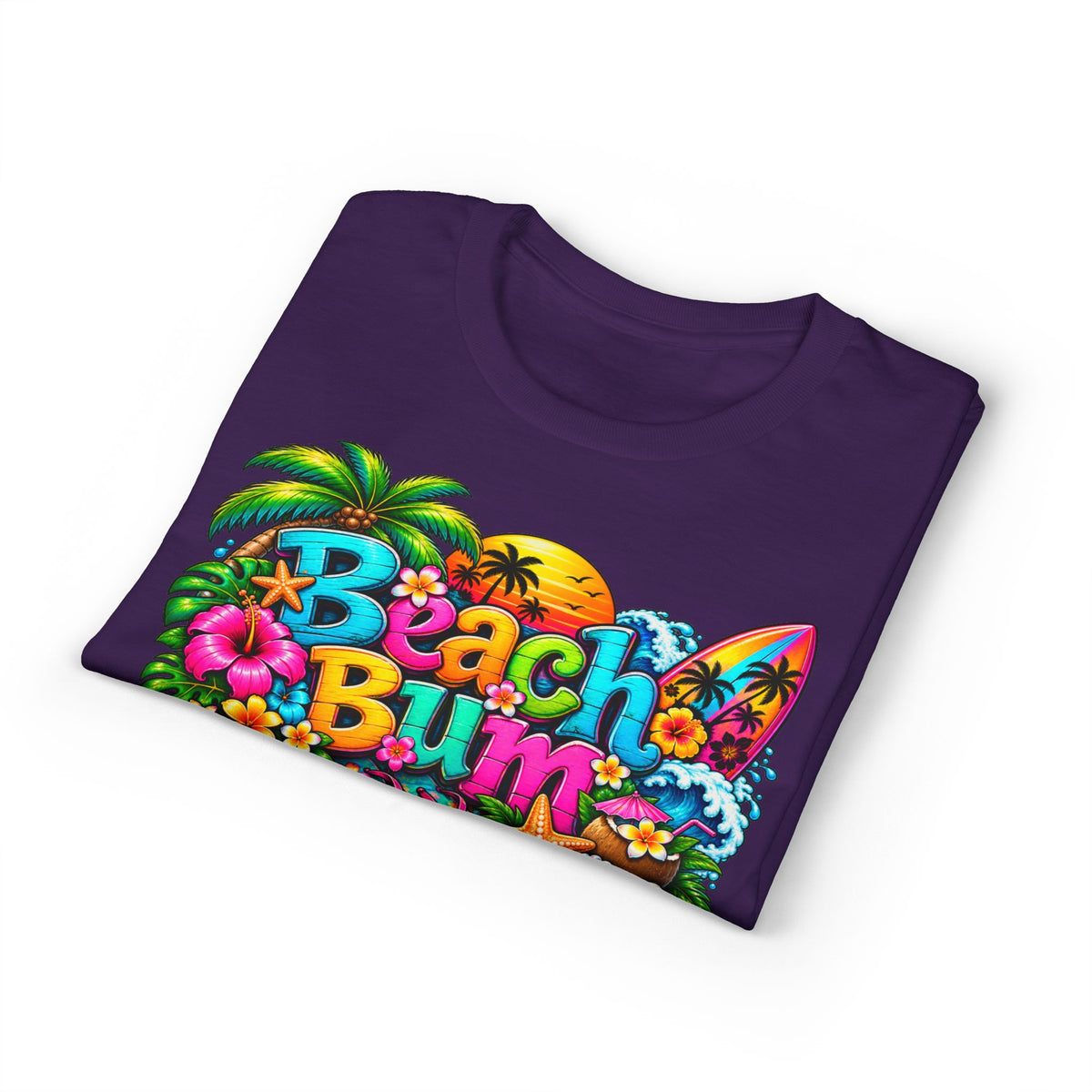 Beach Bum T-Shirt — Colorful Surf & Tropical Graphic Tee