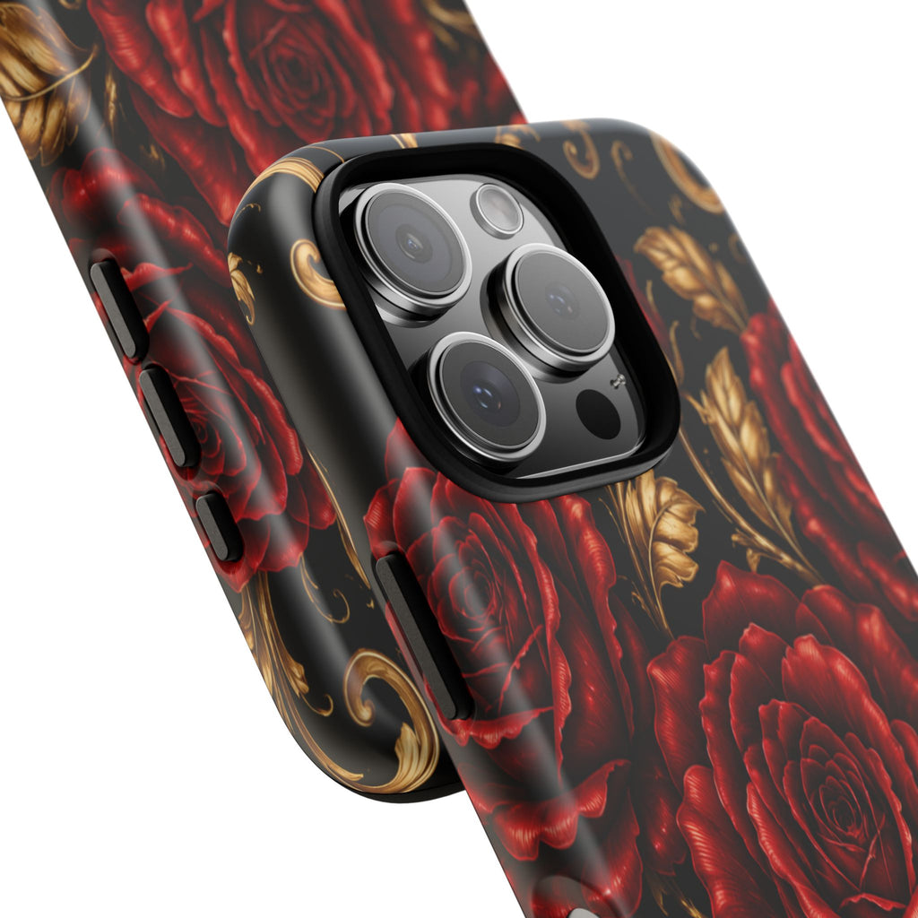 Tough Cases — Vintage Red Rose Floral Phone Case