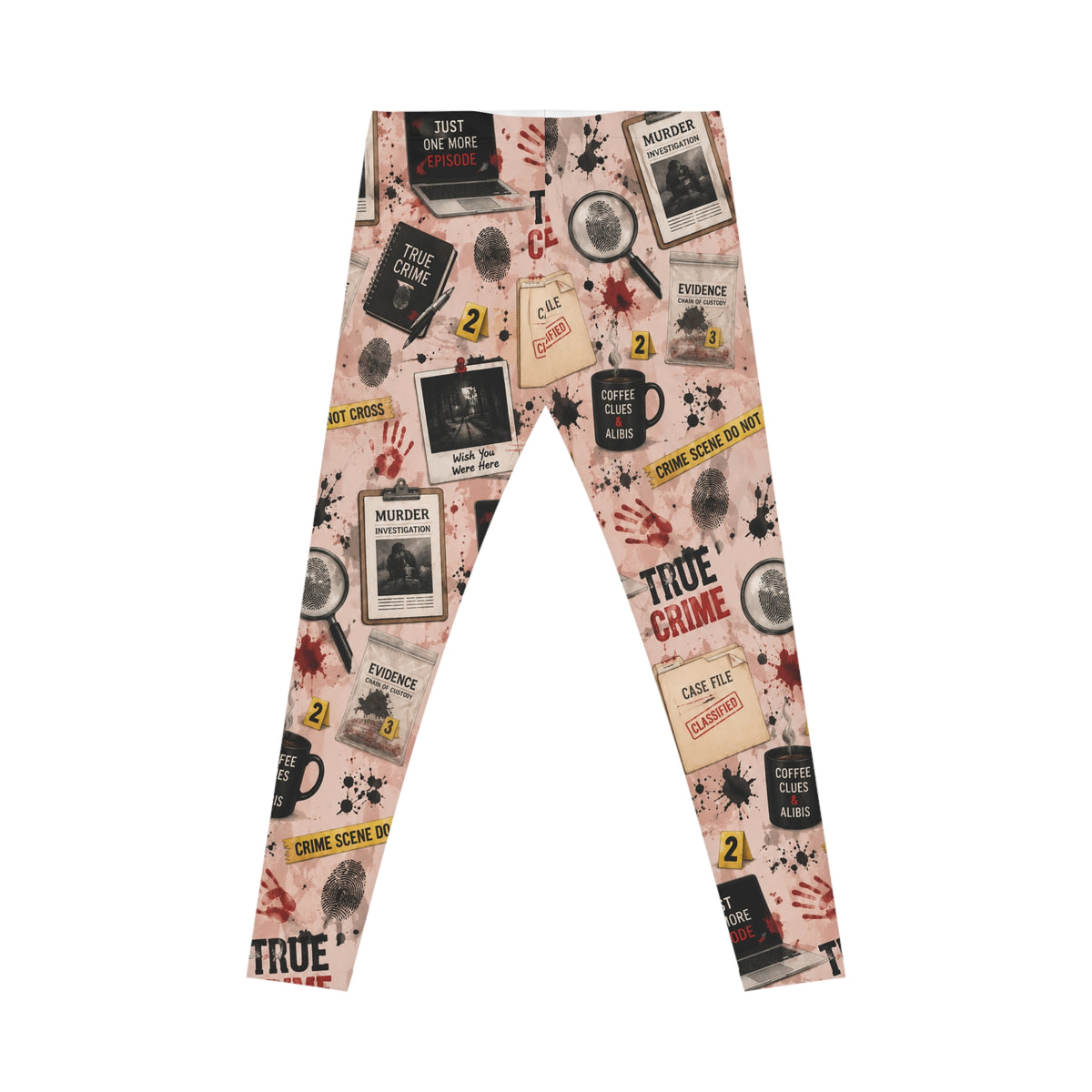 True Crime Pattern Leggings — Women's All-Over Print Casual Leggings