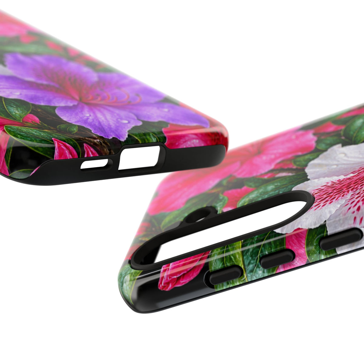 Floral Azalea Phone Case — Vibrant Pink & Purple Blossom Protection
