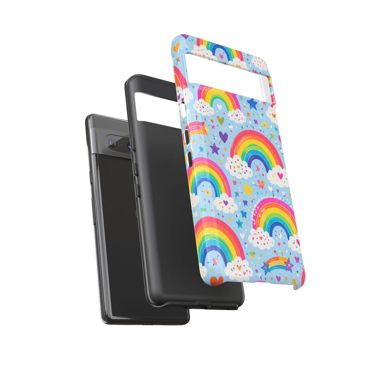 Rainbow Clouds Phone Case — Cute Pastel Rainbow Pattern Tough Case