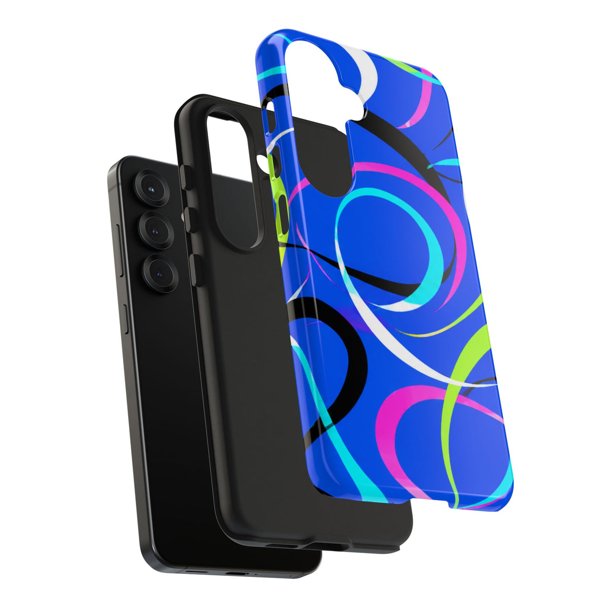 Tough Phone Case — Blue Abstract Swirl Protective Cover