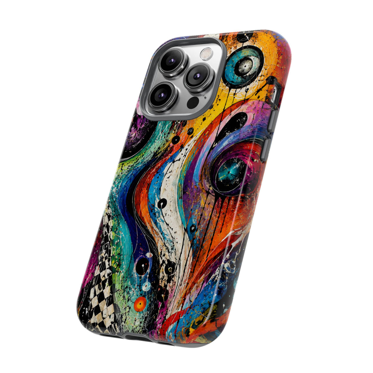 Abstract Cosmic Swirl Phone Case — Colorful Artistic iPhone Tough Case