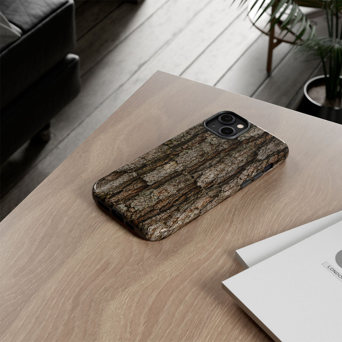Bark Texture Phone Case - Rugged Woodland Camouflage for Nature Lovers