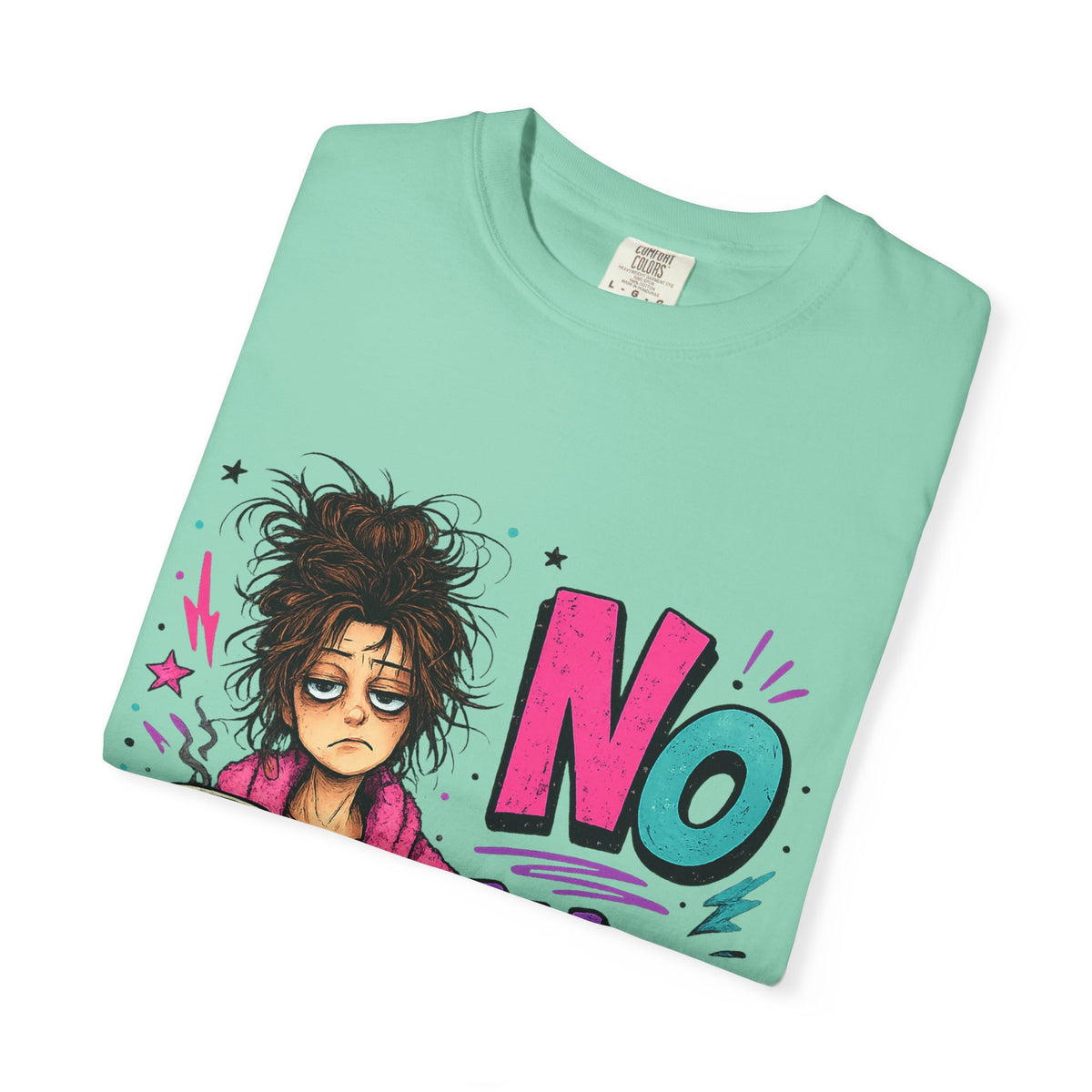 No Talkie Graphic T-Shirt | Grumpy Coffee Girl Illustration