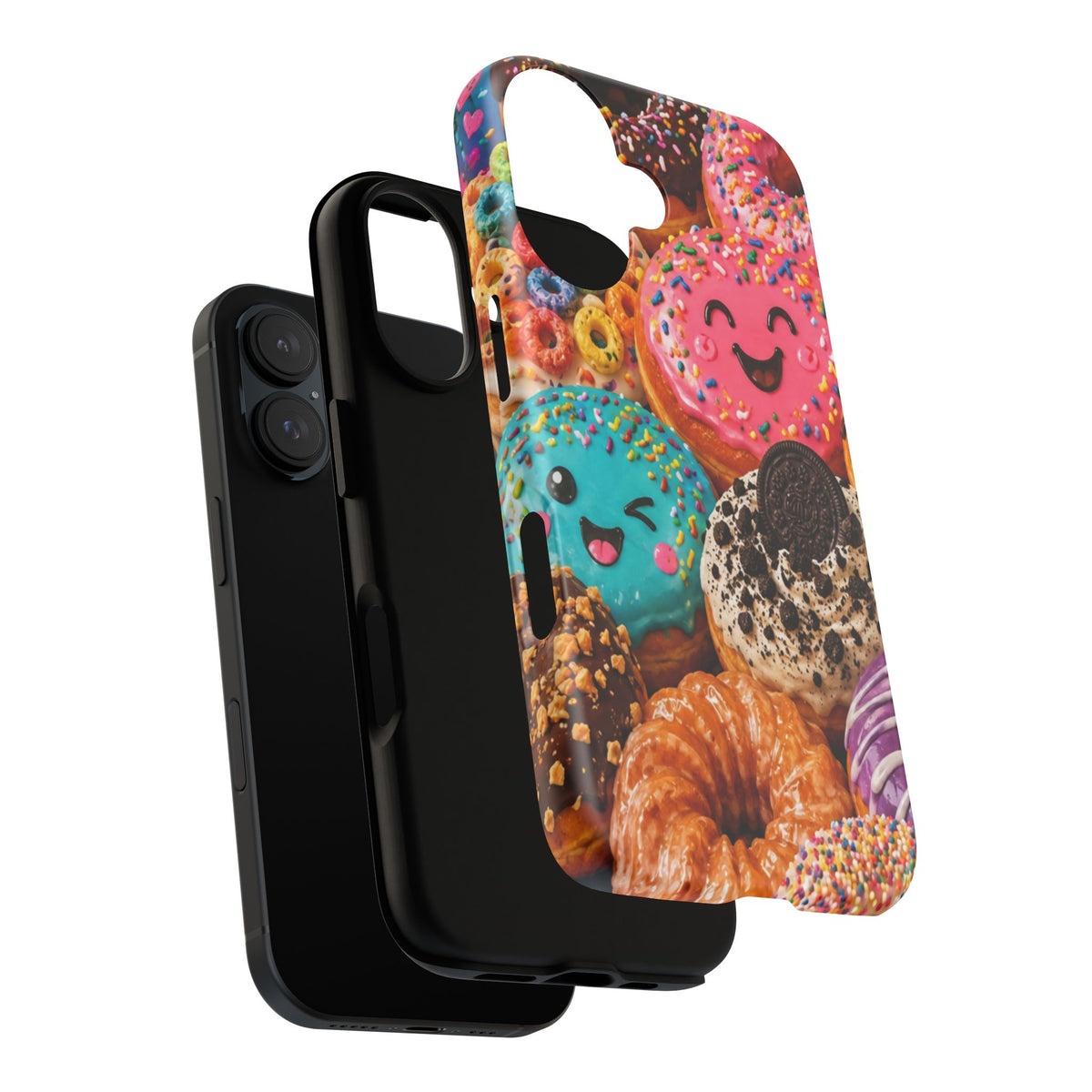 Donut Smile Tough Phone Case — Cute Colorful Desserts Protective Cover
