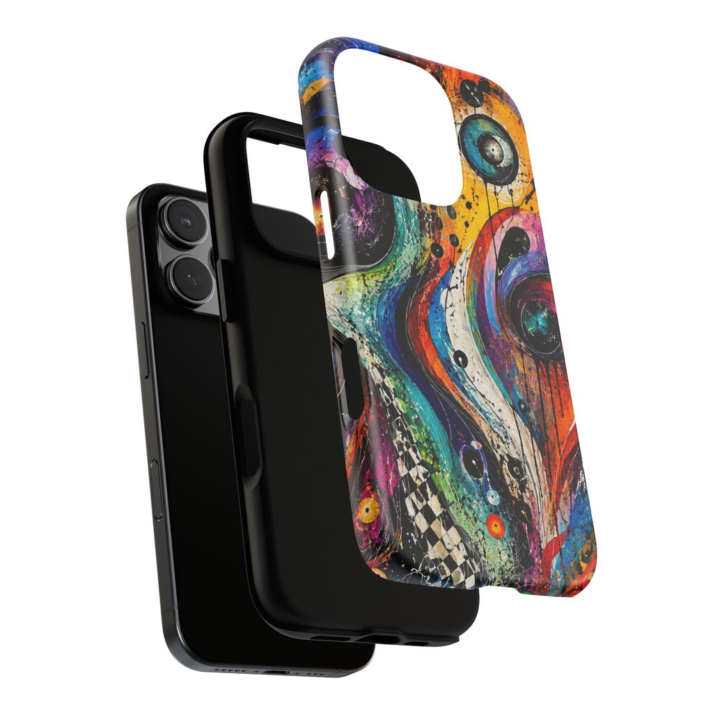 Abstract Cosmic Swirl Phone Case — Colorful Artistic iPhone Tough Case
