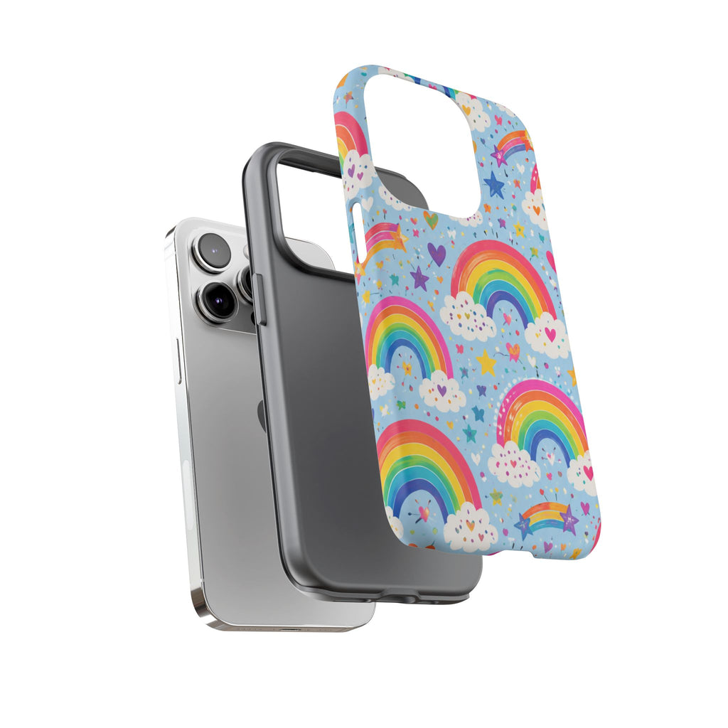 Rainbow Clouds Phone Case — Cute Pastel Rainbow Pattern Tough Case