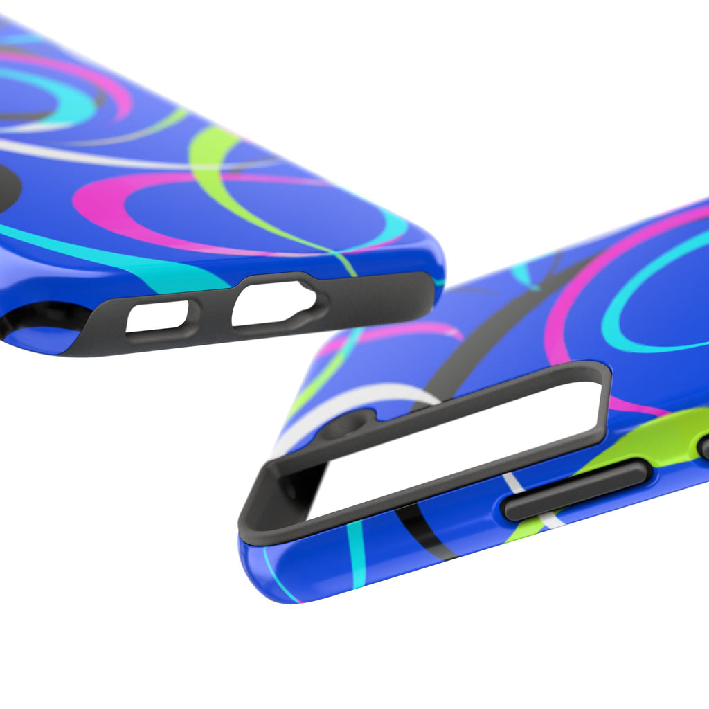 Tough Phone Case — Blue Abstract Swirl Protective Cover
