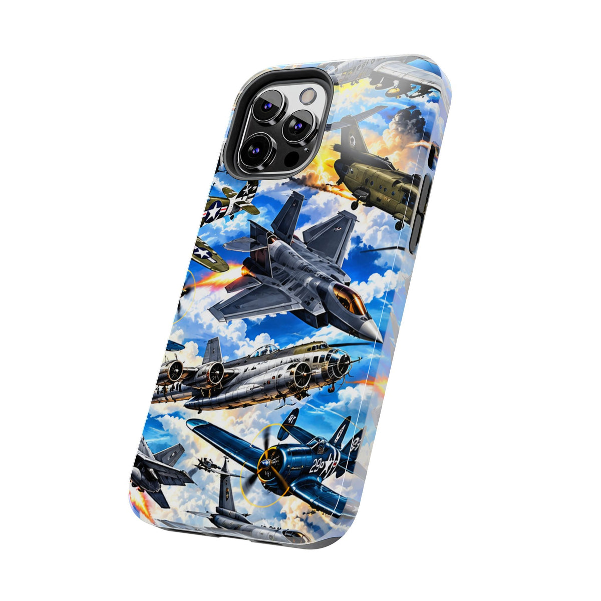 Military Aircraft Tough Phone Case – Vintage & Modern Jet Fighter Print