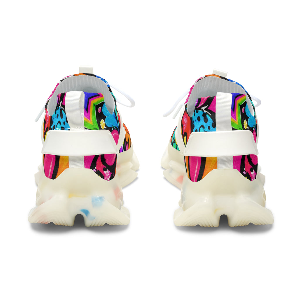 Women’s Mesh Sneakers — Colorful Flower Power Floral Athletic Shoes