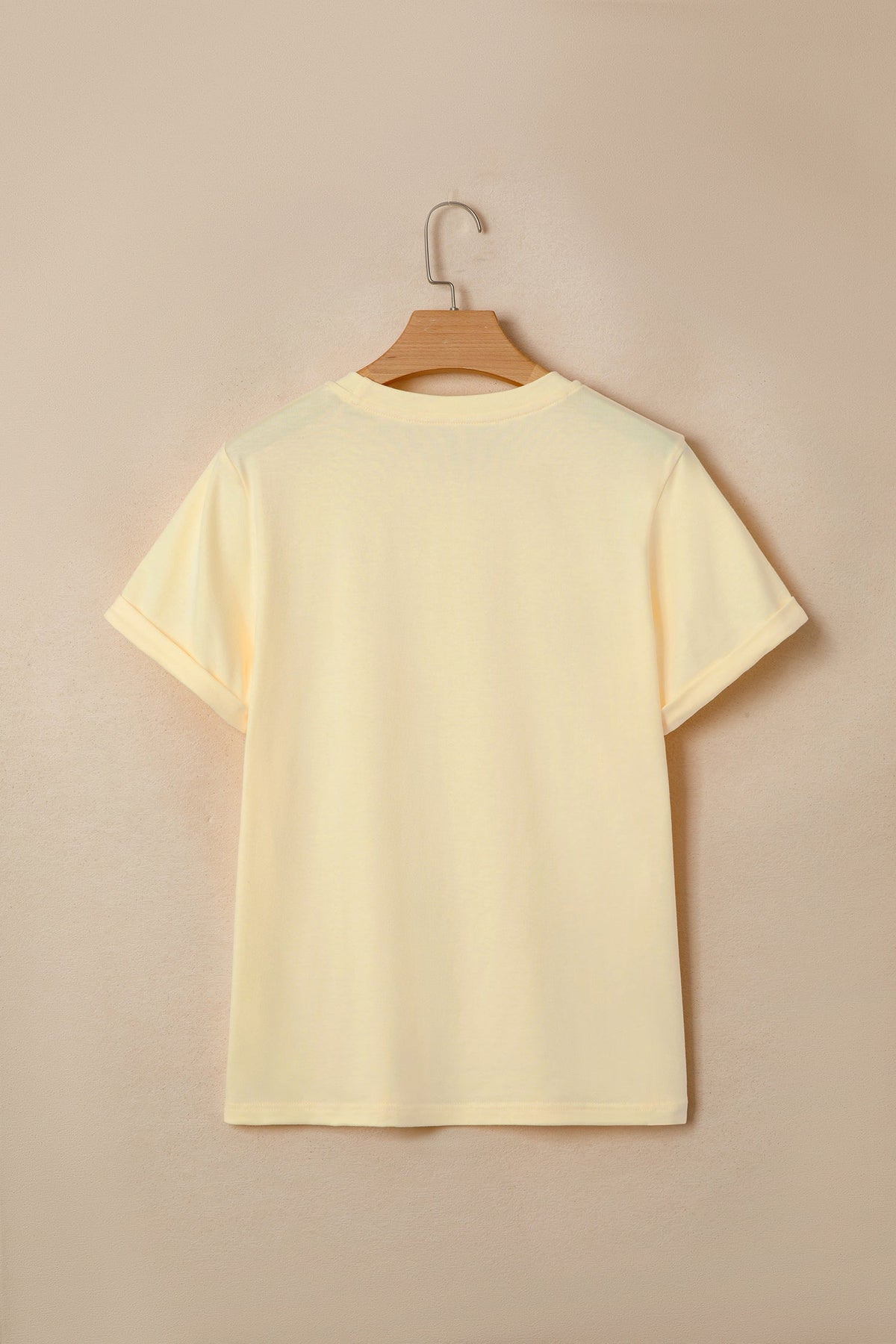 Solid Short Sleeve Crew Neck Tee