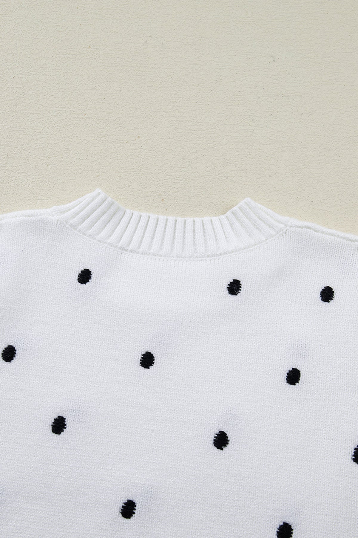 Polka Dot Bubble Short Sleeve Sweater