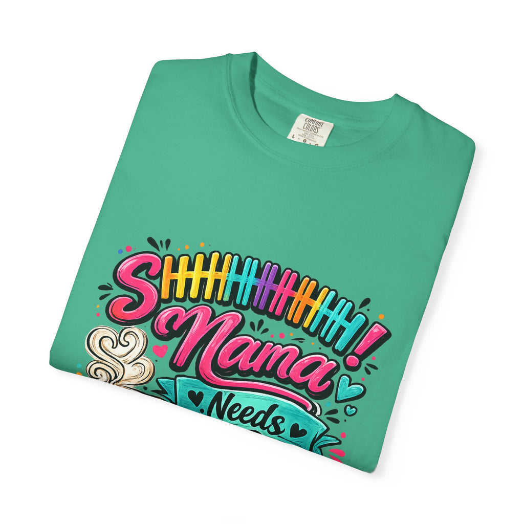 Mama Needs Coffee T-shirt | Colorful Coffee Cup Typography