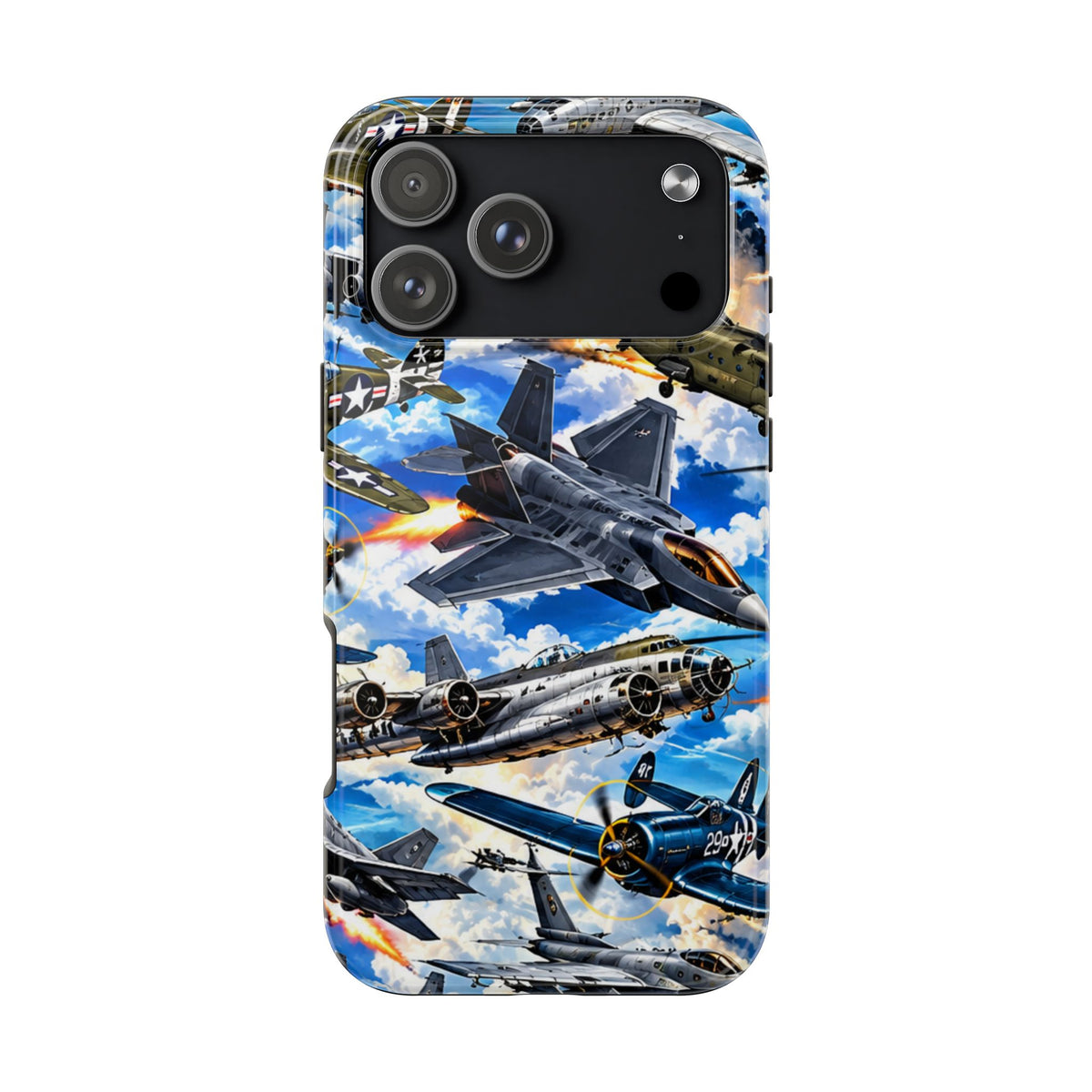 Military Aircraft Tough Phone Case – Vintage & Modern Jet Fighter Print