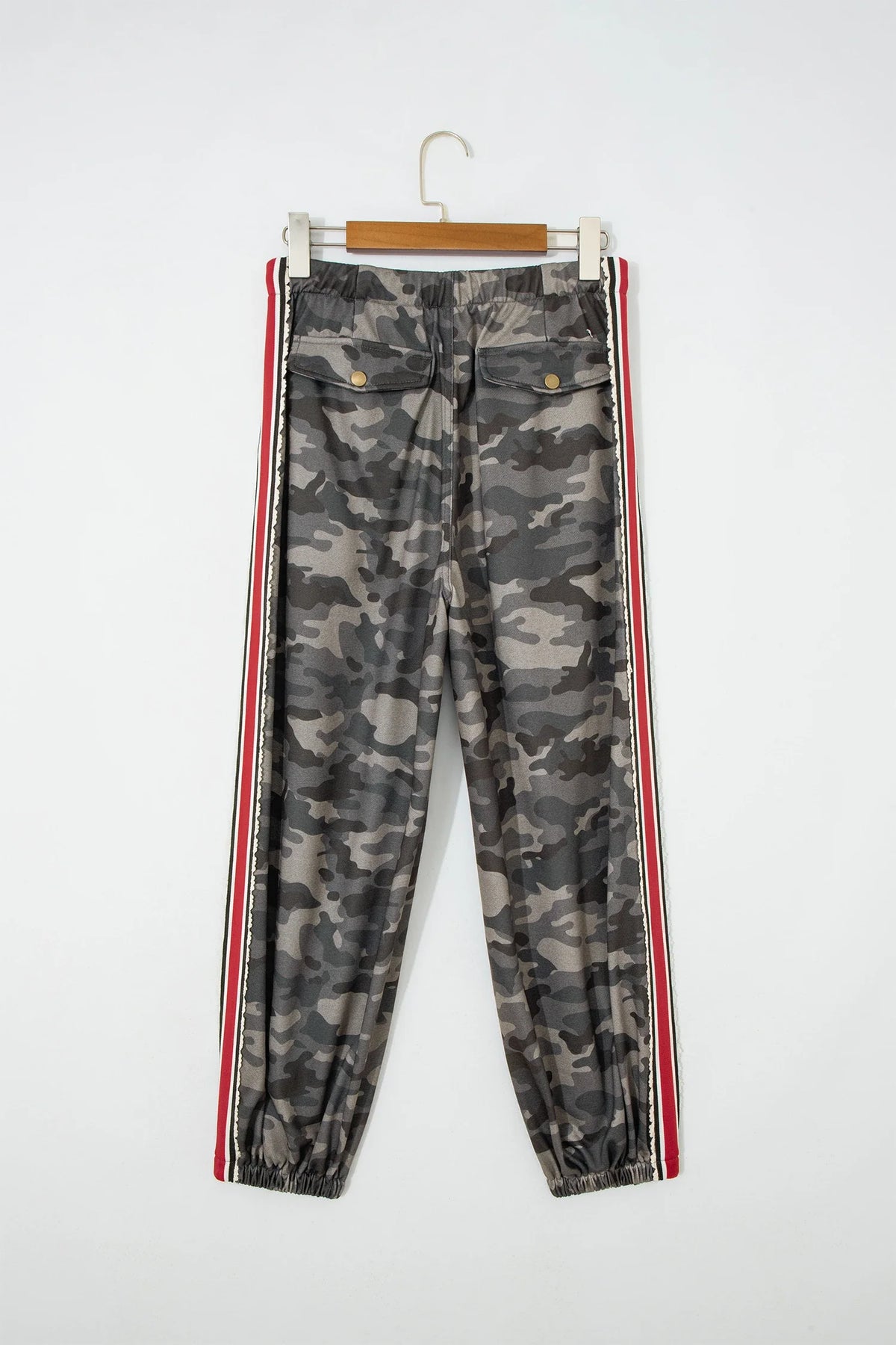 Camo Side Stripe Panel Drawstring Pants