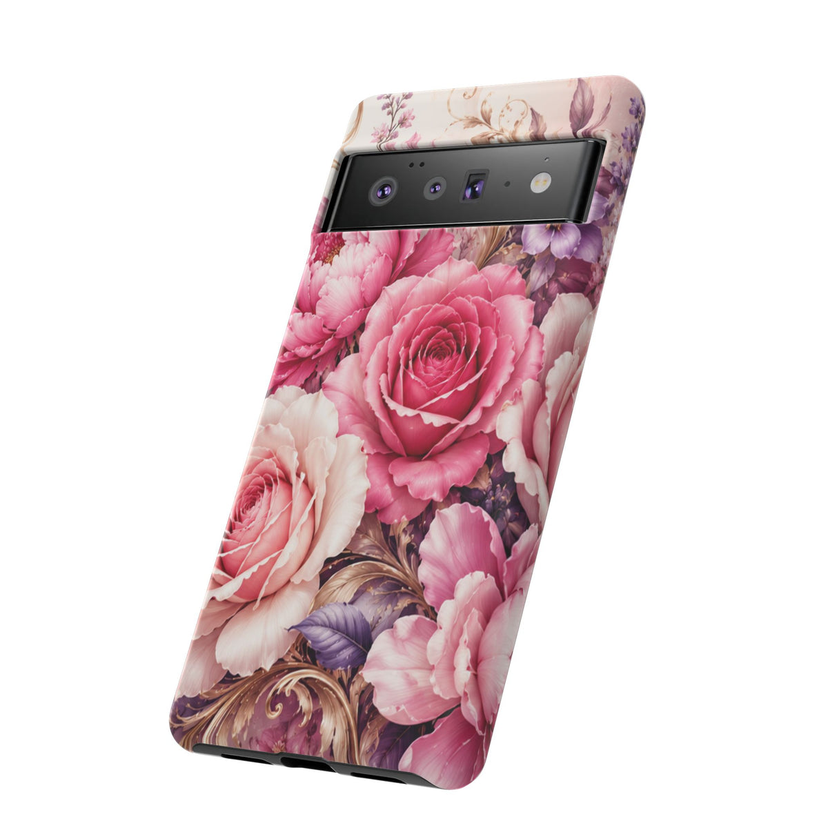Pink Vintage Roses phone case | floral iPhone cover