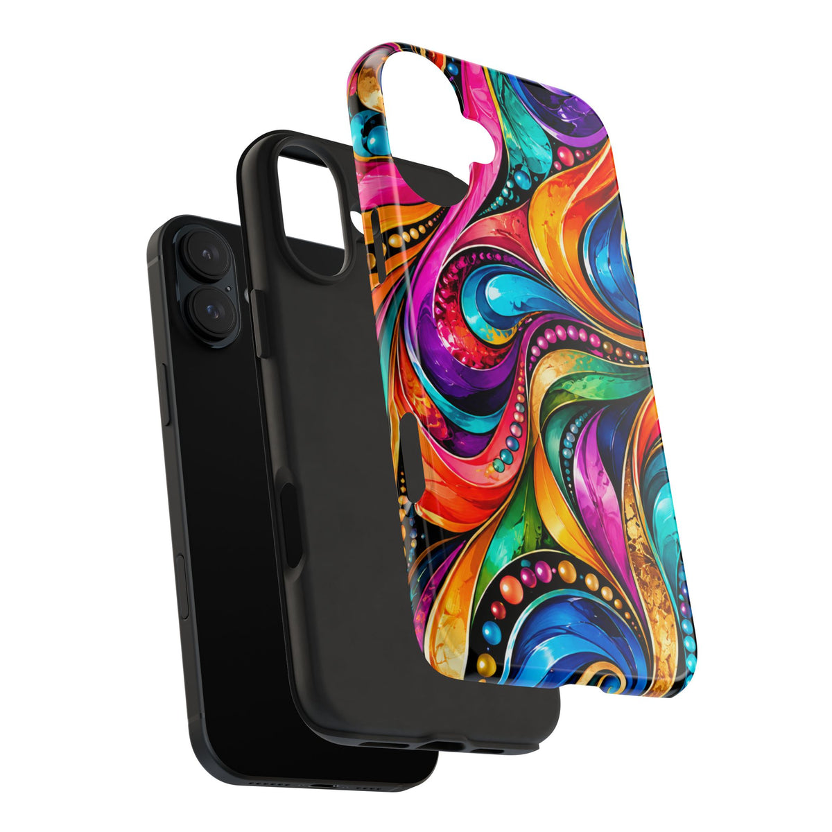 Colorful Swirl Tough Phone Case — Vibrant Abstract Protective Cover